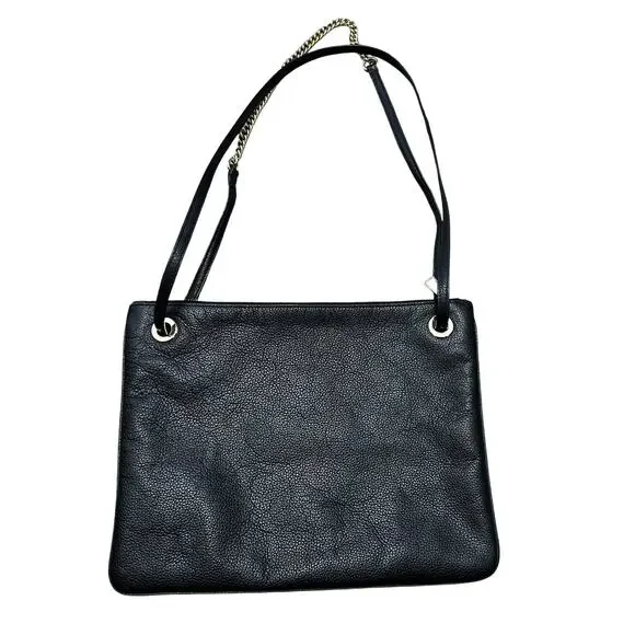 Coach Convertible Crossbody Bag Small Black Pebble Leather Gold Strap Designer - Picture 3 of 10